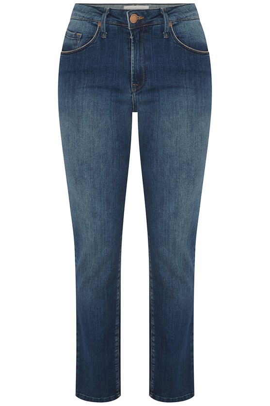 Calça jeans slim lavagem média