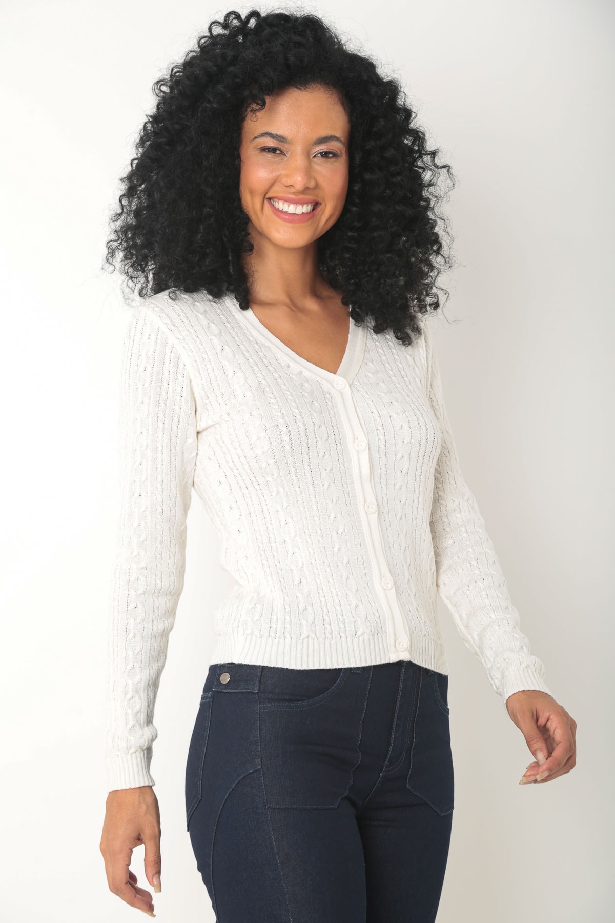 cardigan tricot off white